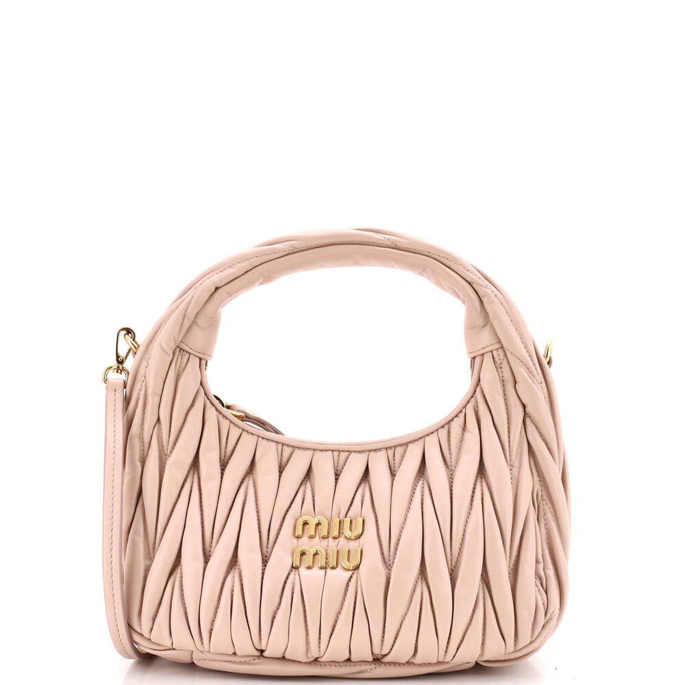 Miu Miu Small Wander Hobo Matelasse Leather